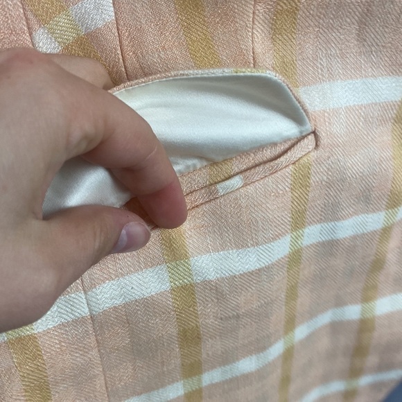 Brooks Brothers Pink Plaid Blazer 100% Linen/Flax Spring 2019 Collection - 16 - Picture 6 of 16